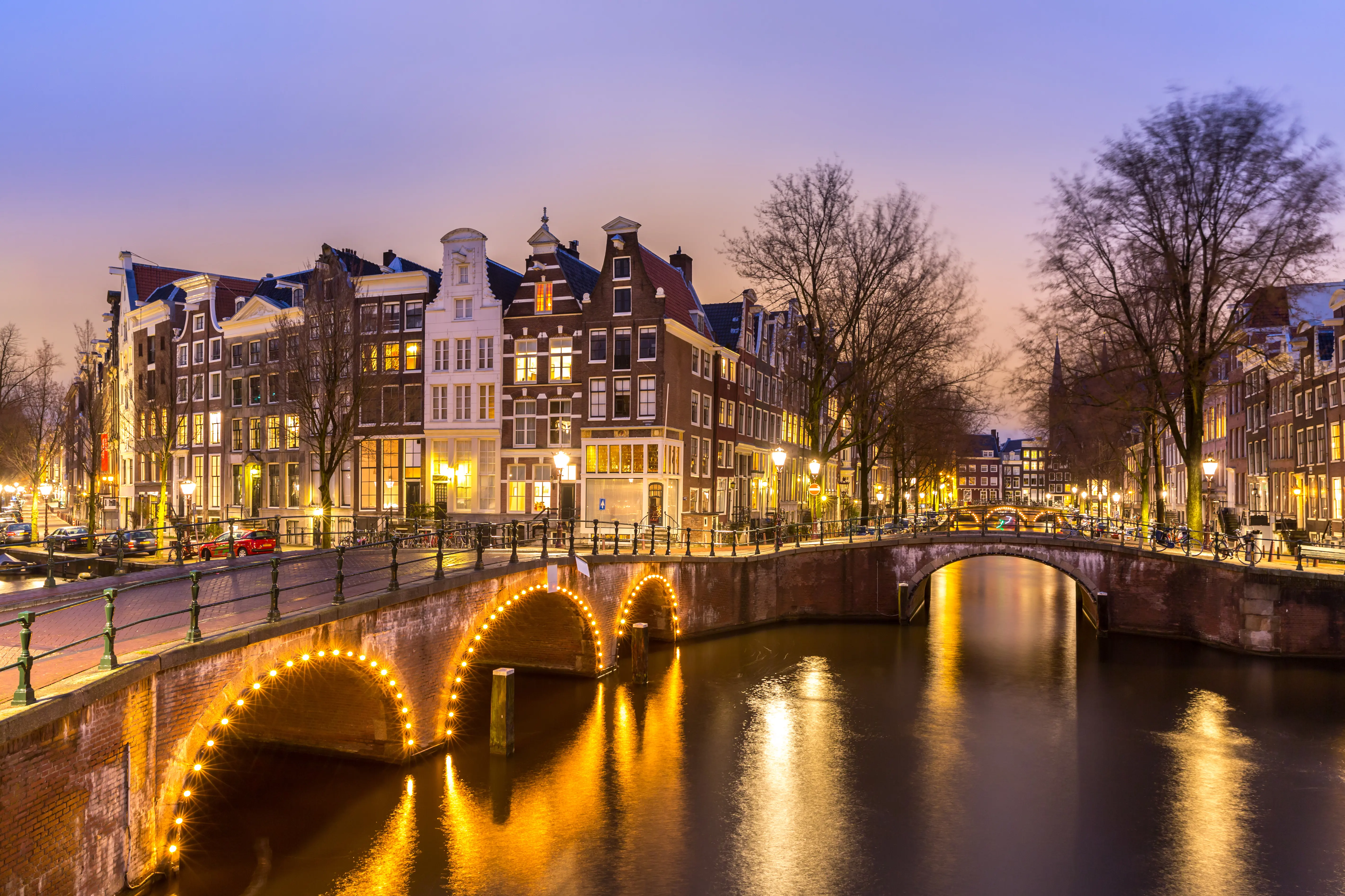 Canals at night, Amsterdam